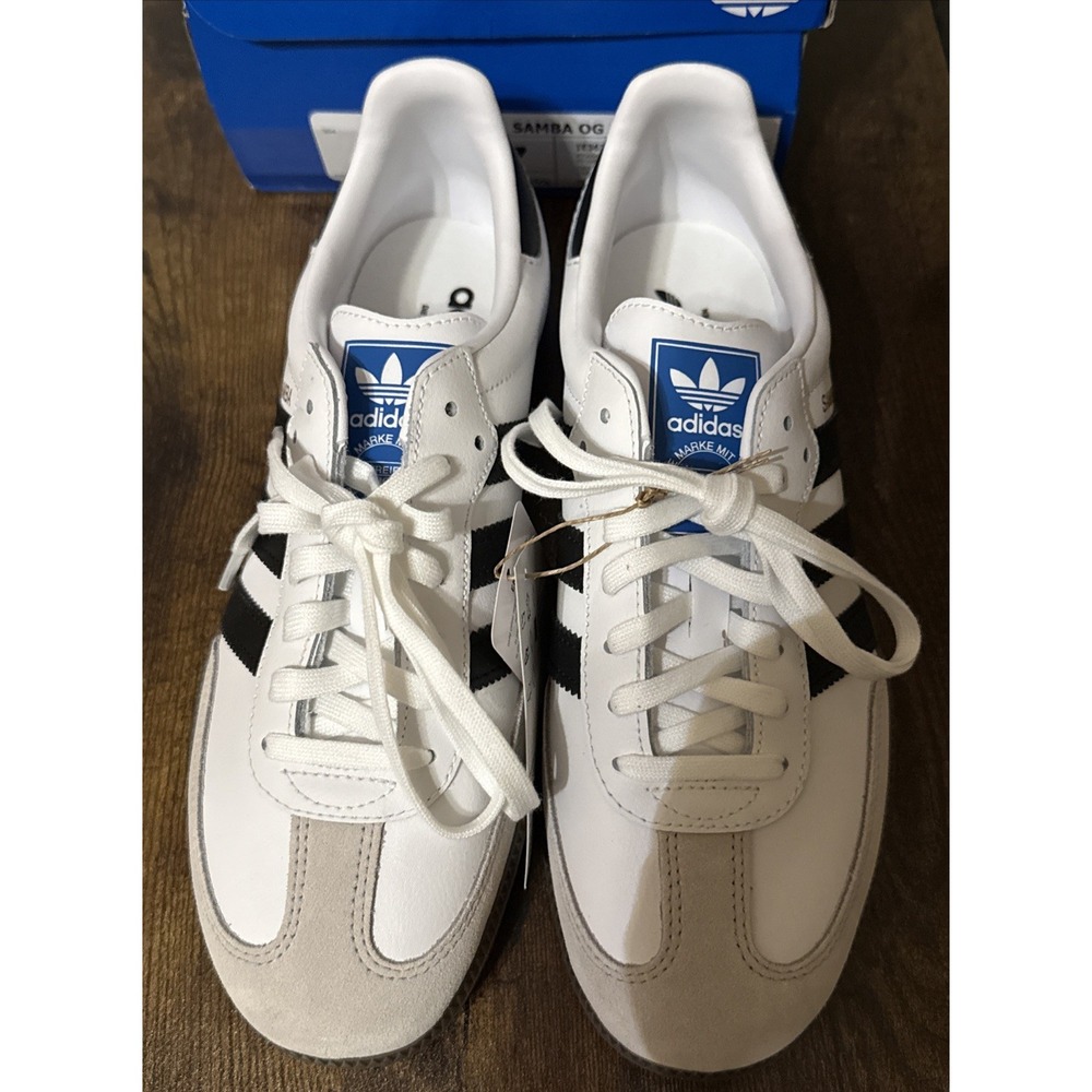 adidas SAMBA OG J Size 7 Youth /Kids White with Black Stripes IE3675 New in Box
